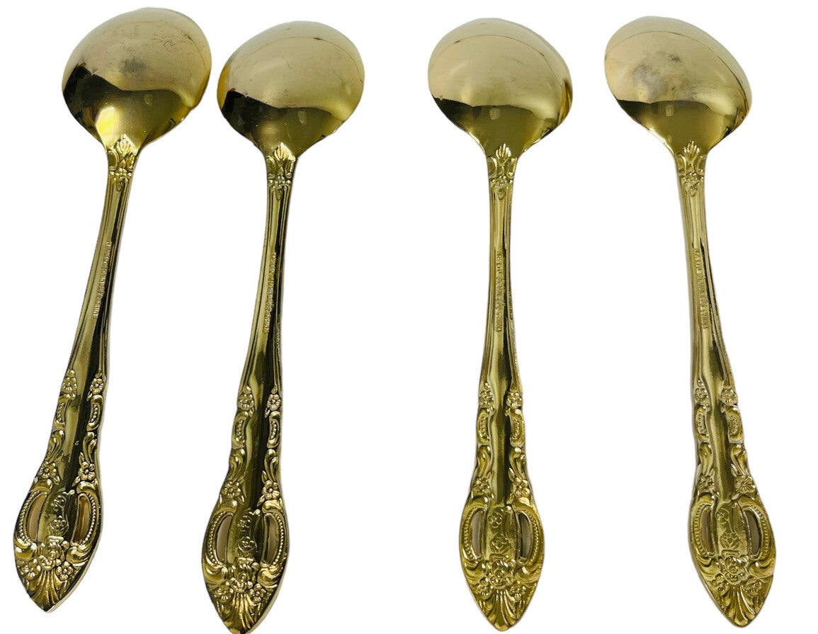 Gold Stainless-Steel Silverware 20 Piece Set~Serving for 4 ~ H. F. LTD. VINTAGE