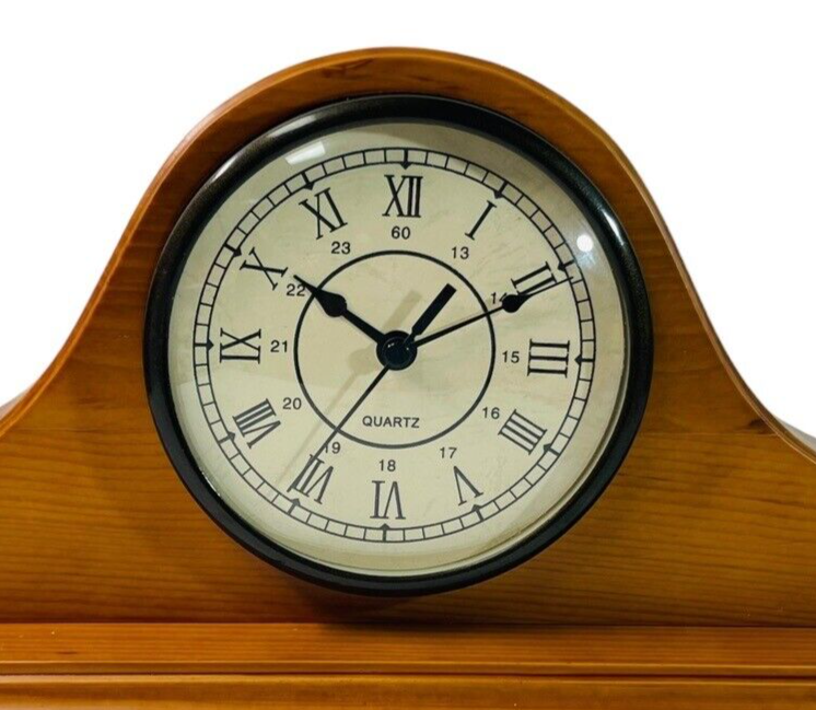 Quartz Wooden Mental Clock, Christopher Lowell In Original Box. TESTED/WORK.