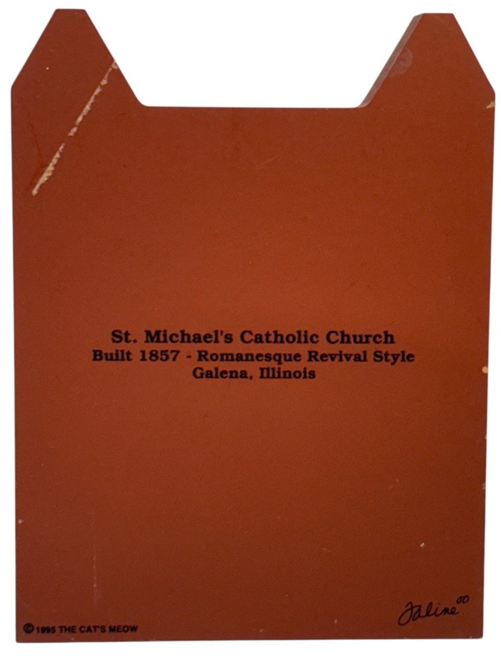 1995 The Cat's Meow Wooden St. Michael's Catholic Church Built 1857 Galena, IL.