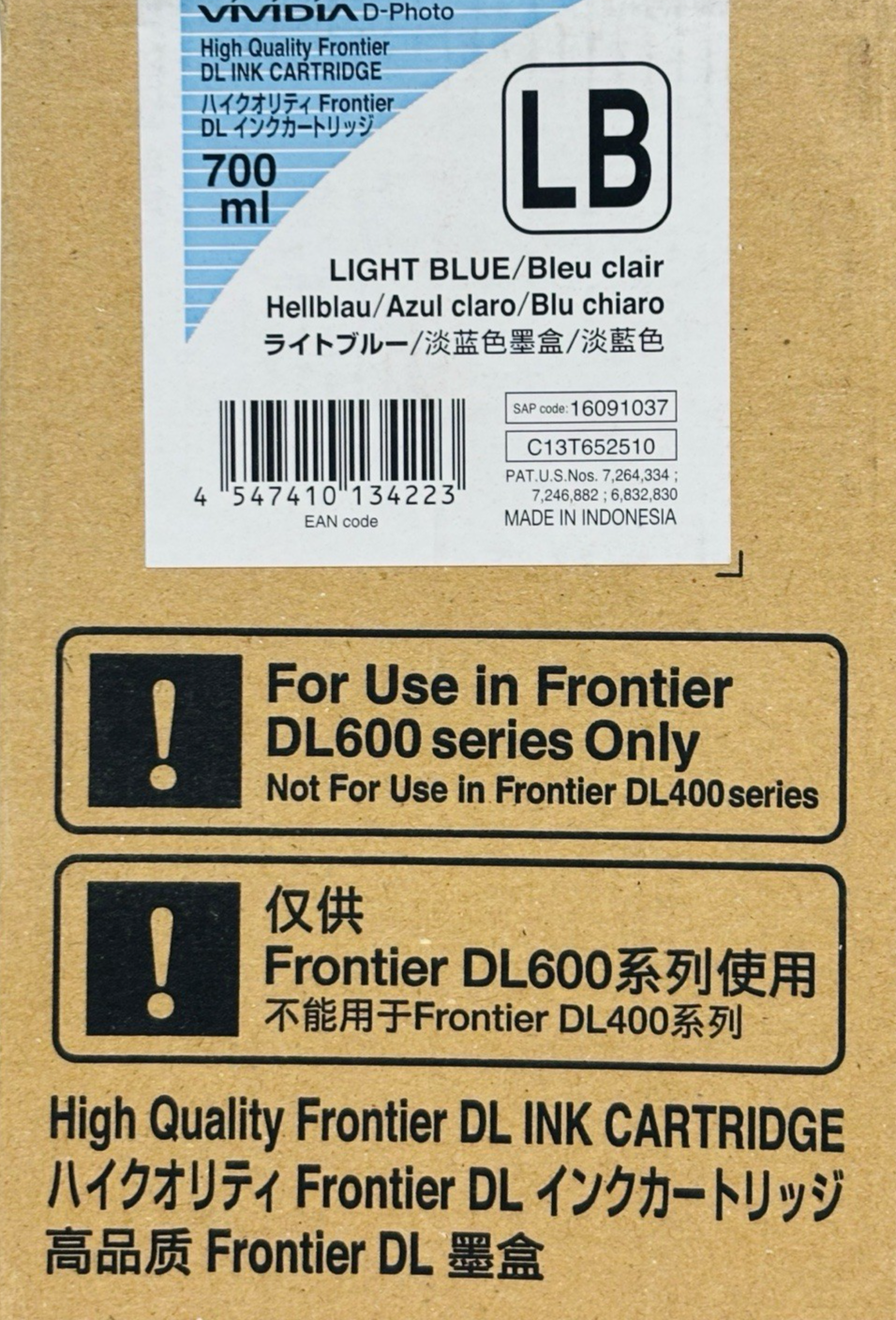 Genuine FujiFilm 16091037 Light Blue Ink 700ML For Frontier DL600 DL650 ~ NEW