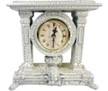 Plaster Mantel Quartz Clock w/Child of the Earth Statue 8"X9".
