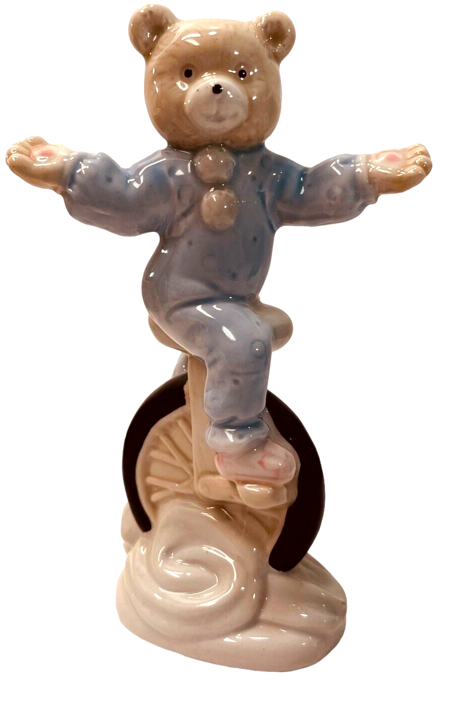 Porcelain Circus Bear on Unicycle Figurine - Sorrento Collection - Original Box
