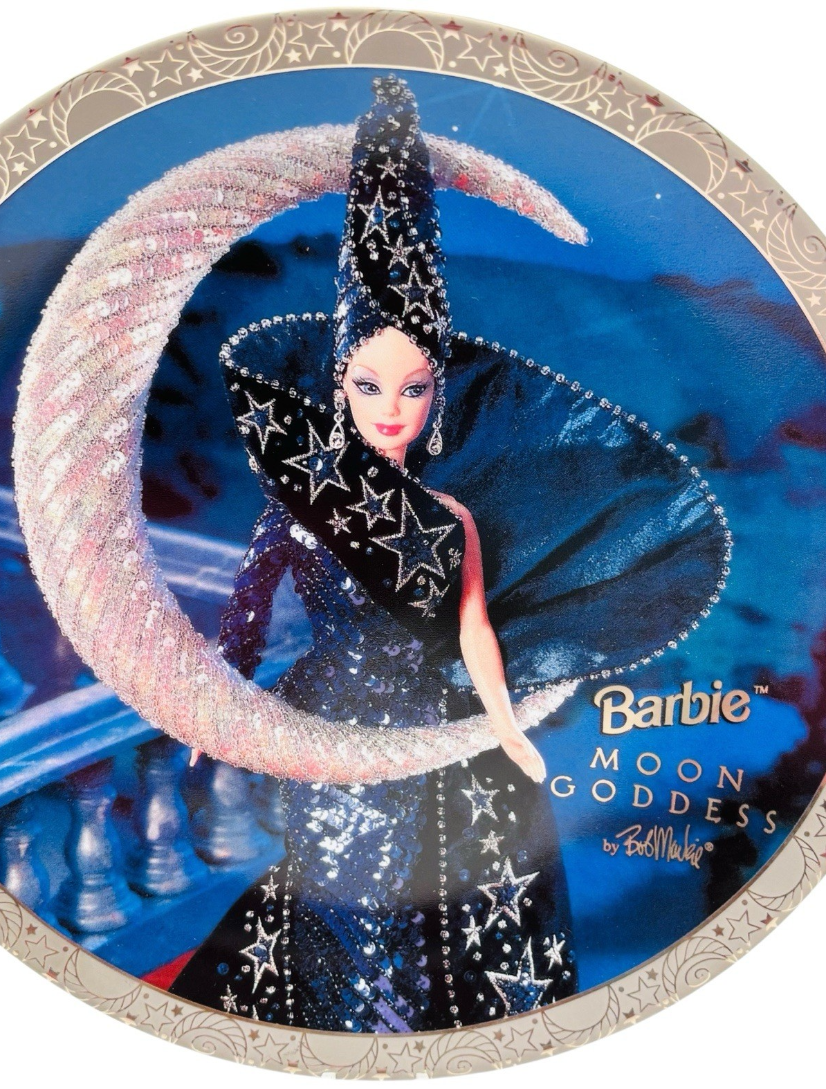 Vintage 1996 Barbie Enesco Moon Goddess Collectors 8" Plate by Bob Mackie #4008
