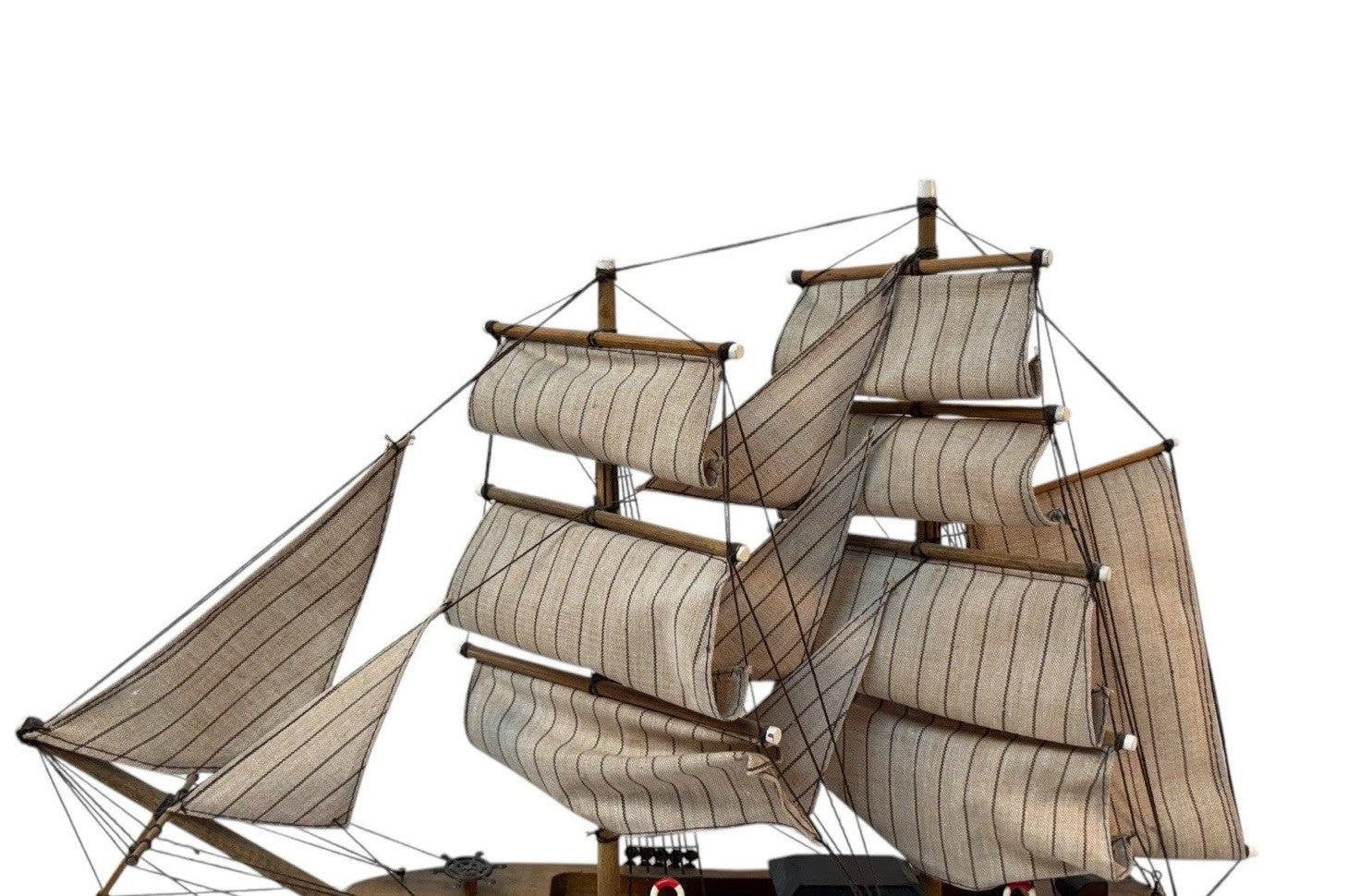 HURRICANE Model Sail Ship Clipper Vessel~Fabric Rigging 14”x16” TALL SHIPS
