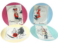 Rosanna Decorative Dessert Plates, Set of 4 Different Themes~w/Storage Box-MINT