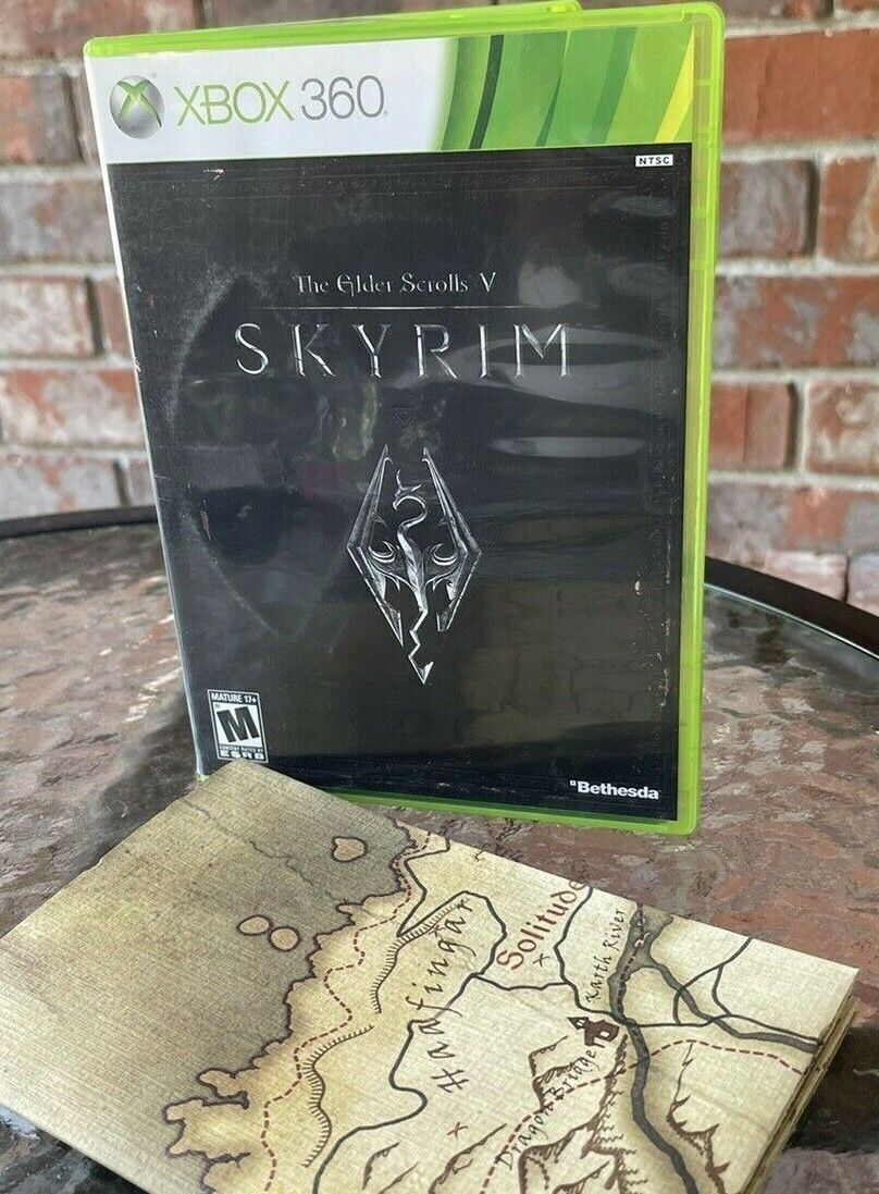 Skyrim Xbox 360, The Elder Scrolls V: 2011 Includes Full Size Map "MINT"