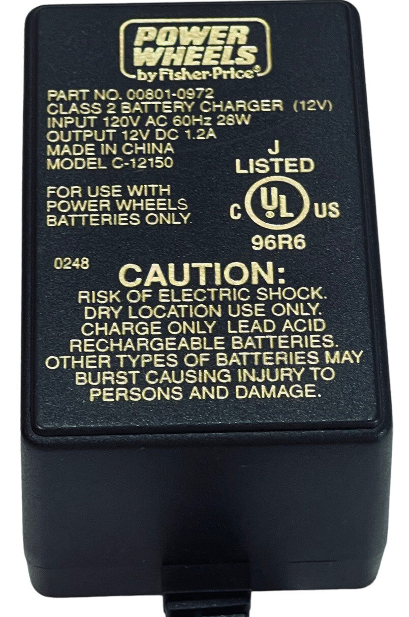Fisher Price Power Wheels Battery Charger Model: C-12150 ~ (12V DC 1.2A), WORKS.