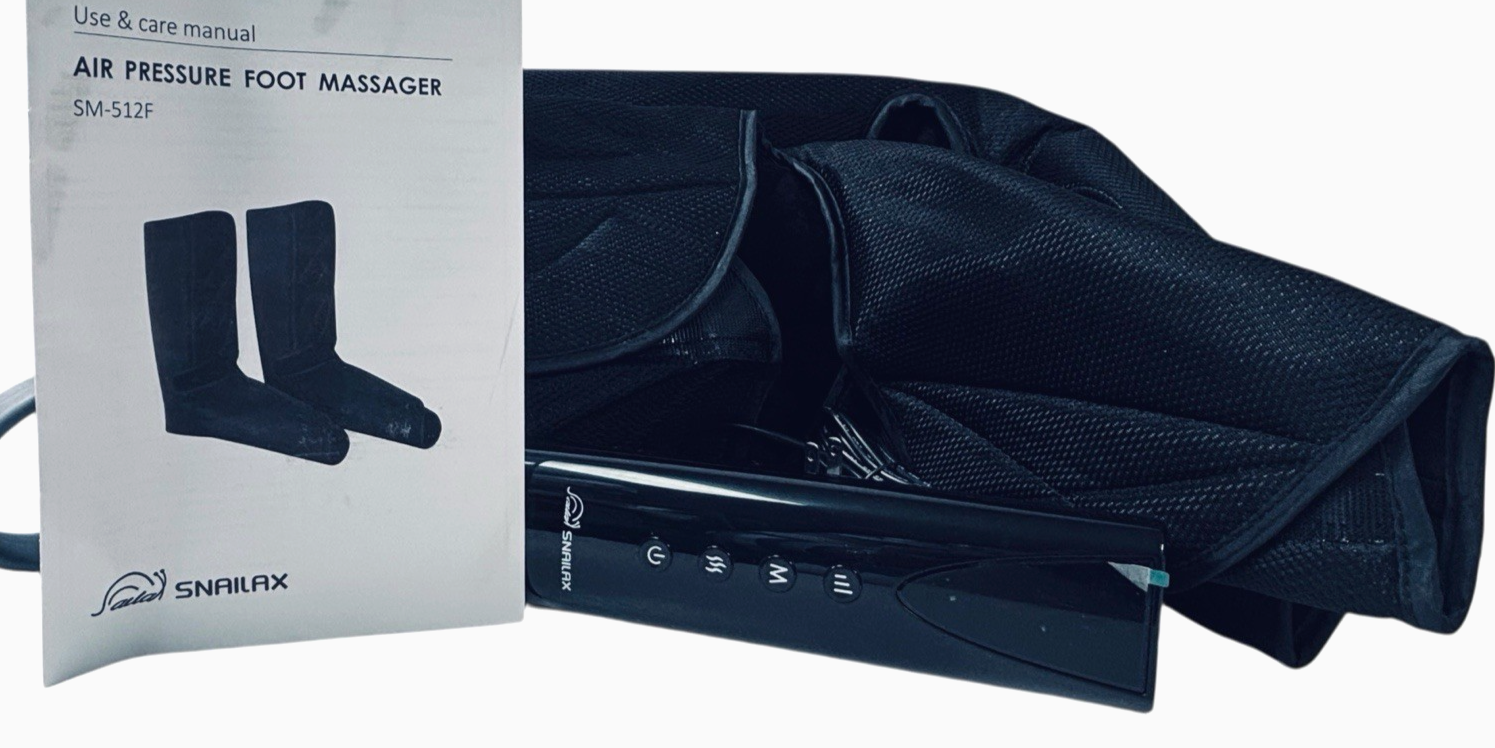 SNAILAX Foot & Leg Massager Model: SM-512F/Power 24W/Sz. 13.4" X 7.5" MINT CONT