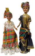 ST. CROIX DOLLS, V.I. HANDMADE, 9'' & 11'' TALL by; AMELIA GILL, RARE VINTAGE