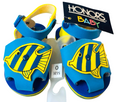 Doll Baby Shoes~ Blue & Yellow Soft Sole Size 0, L 4" X W 2" NEW