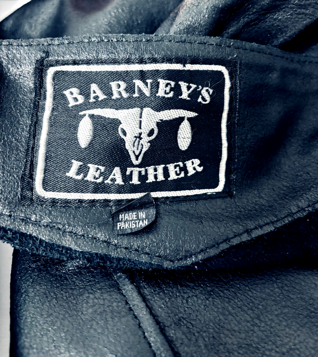 BARNEY'S Genuine Leather Motorcycle Chaps Men Size: M
