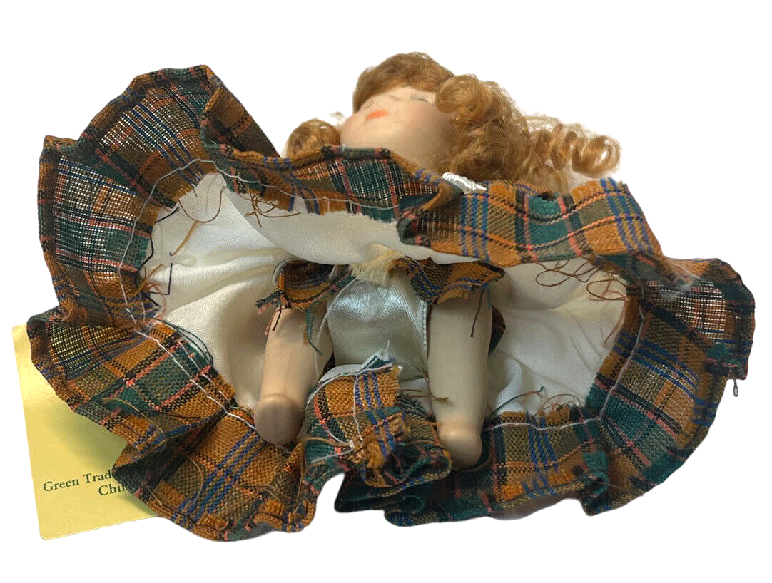 Fancy Friends 4" Porcelain Dolls Lot-2 Collectibles Green Trading VINTAGE