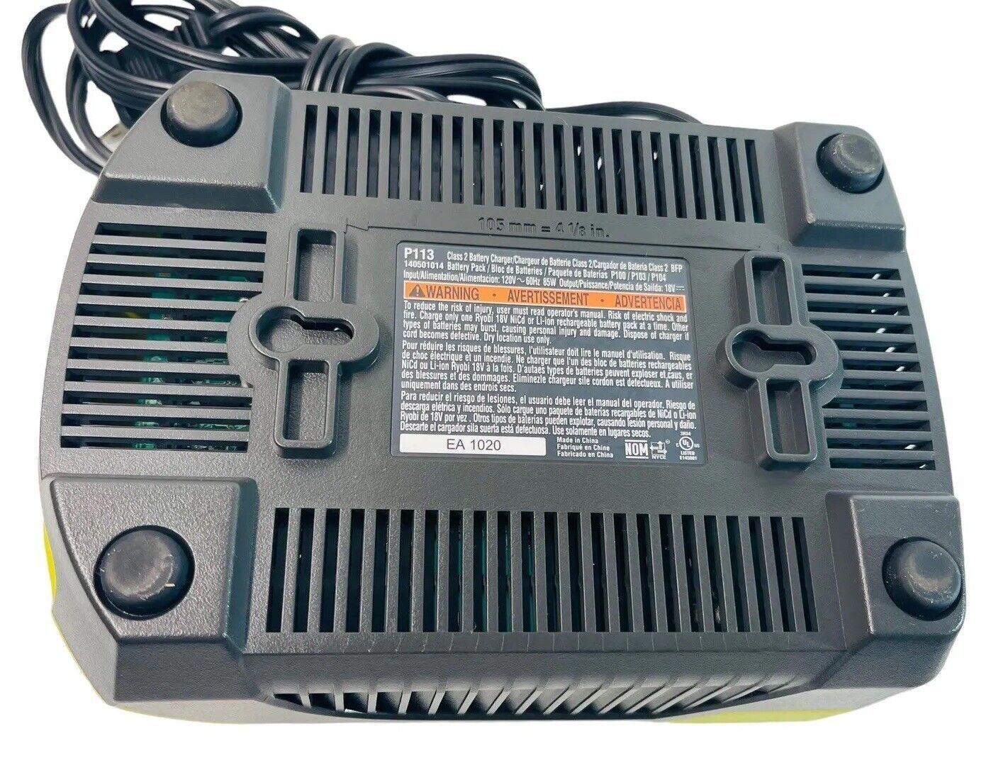 RYOBI OEM P113 ONE+ PLUS CHARGE CENTER 18V BATTERY CHARGER "GENUINE-MINT-WORKS".