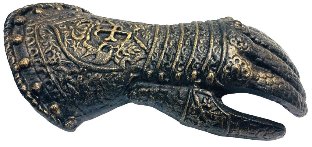 Medieval Armor Glove Gauntlet Display, French Knight, 6"W x 3"D x 12"H & 4 lbs.