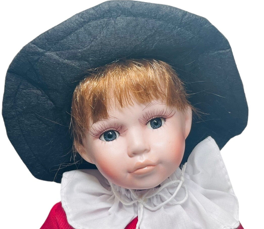 ADORABLE Pilgrim Porcelain Dolls 13" BOY & GIRL ~ VINTAGE