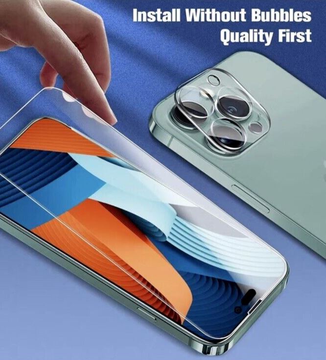 iPhone 12 Pro Max 5D Tempered Glass Screen & Camera Protectors ~ 3 of Pack
