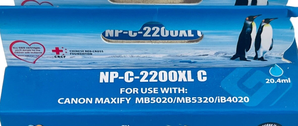 INK CARTRIDGE ~ COLOR: CYAN ~ Expired 9/17~G&G NP-C-2200XL C NEW FACTORY-SEALED
