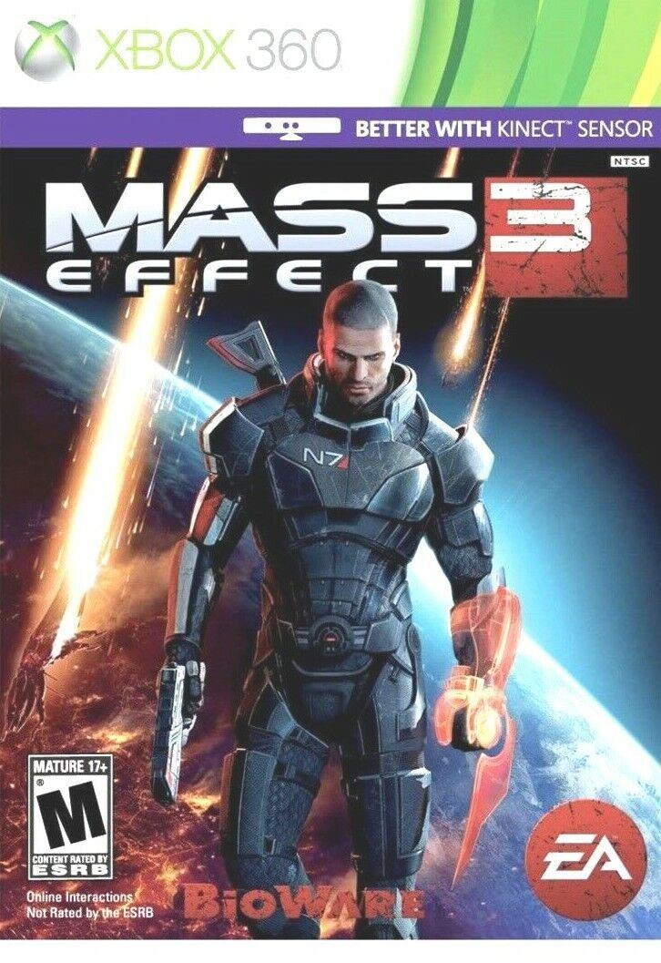 Mass Effect 3 Xbox 360, (Microsoft) "3 GAME DISCS" 2012 "EXCELLENT CONDITION"