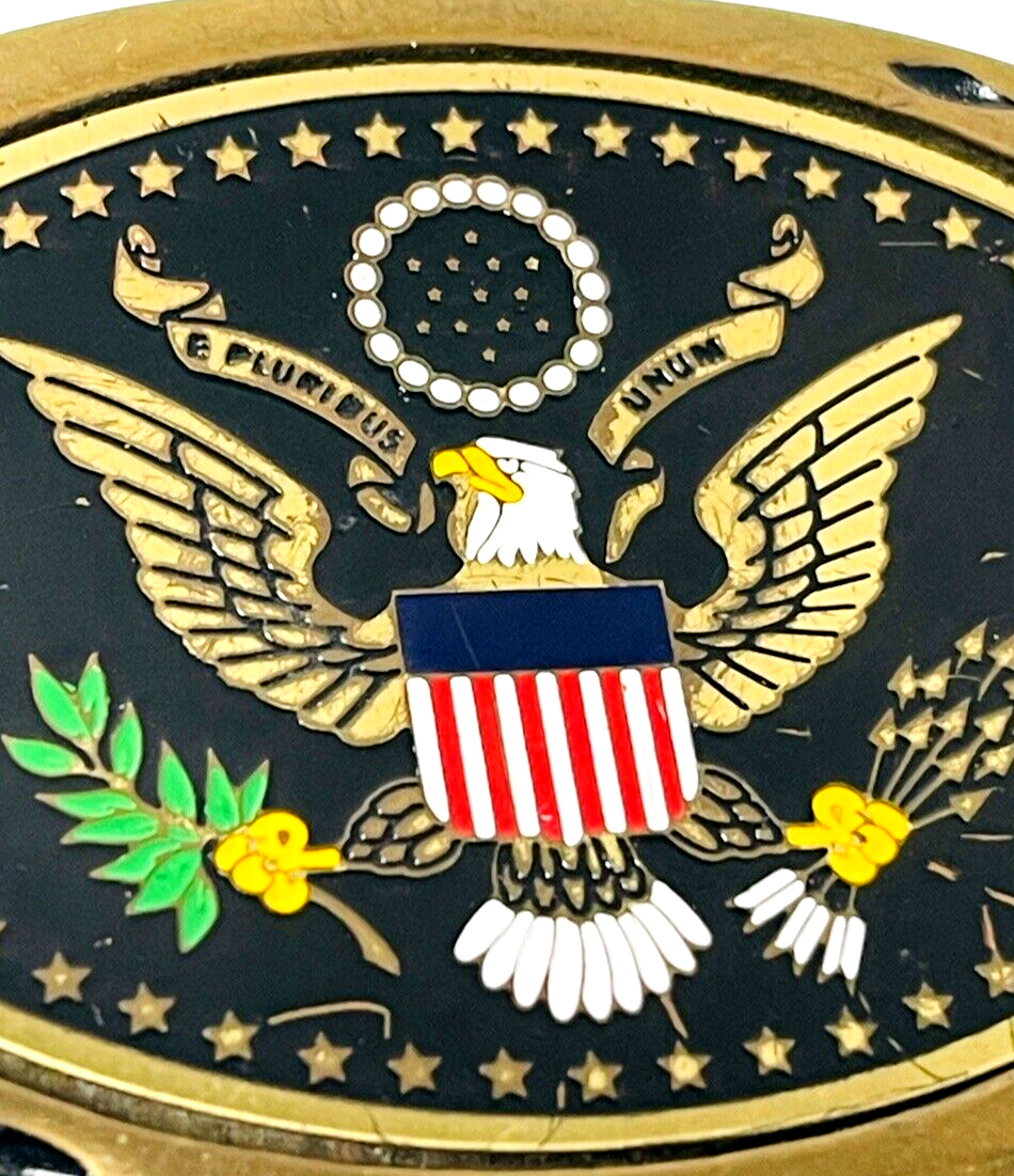 Solid Brass Belt Buckle American Eagle By: Heritage Buckle~L-2.5 X H 2" Vintage