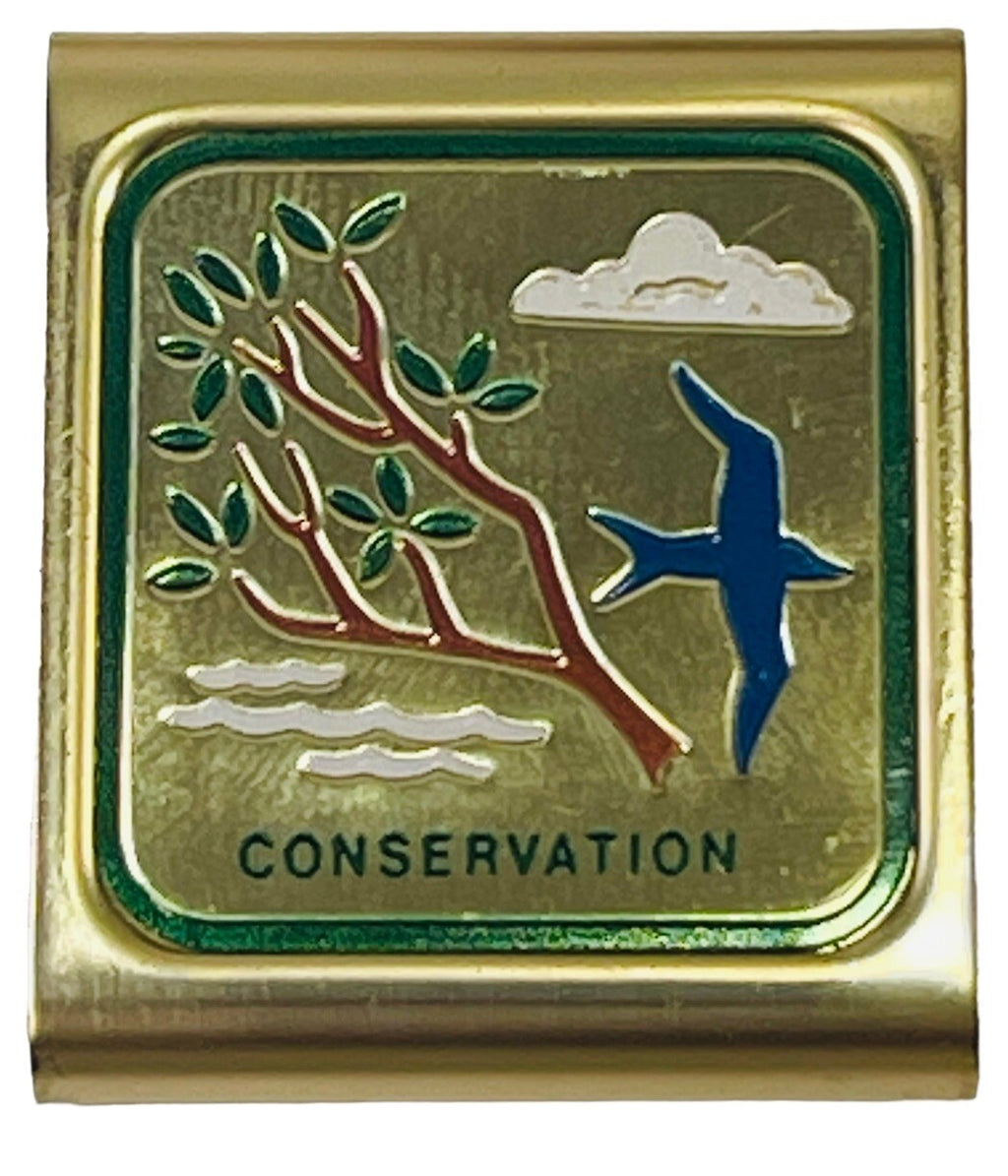 BSA CONSERVATION METAL BELT SLIDE MERIT CLIP BOY SCOUTS OF AMERICA VINTAGE