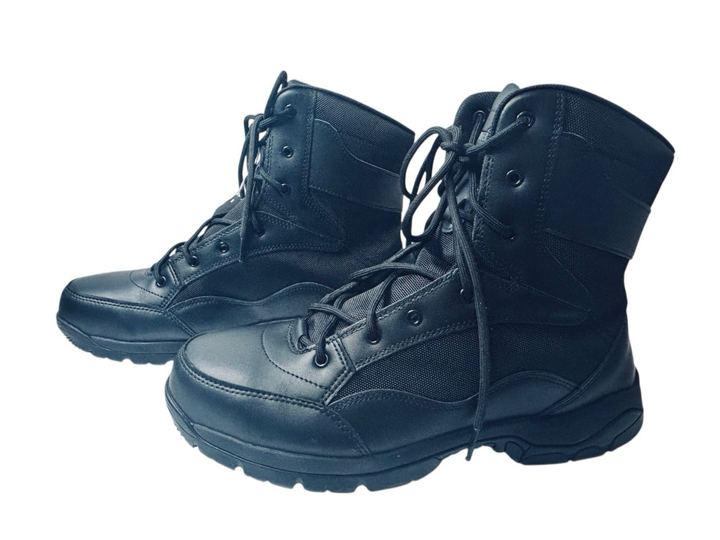 Interceptor Men's Black Leather Tactical Steel Toe Force Boots, Size 14 NEW.