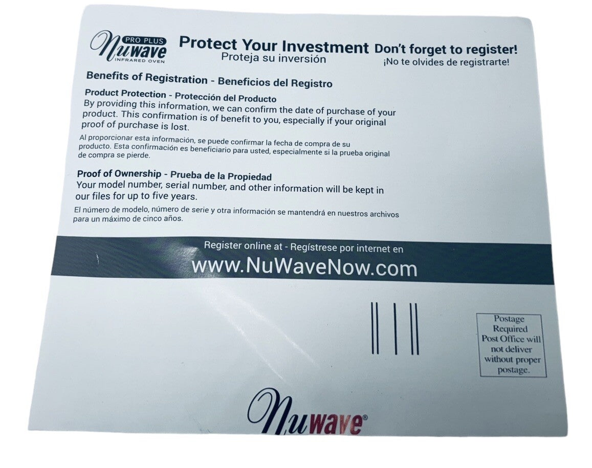 NUWAVE™ PRO PLUS INFRARED OVEN MODEL 20601 MANUAL & COMPLETE COOKBOOK~BRAND NEW