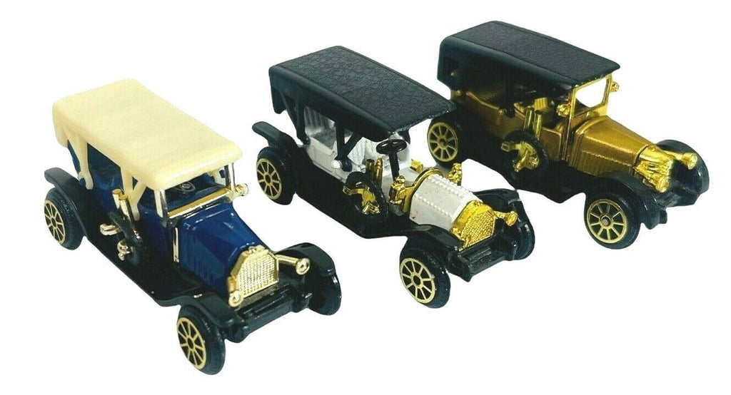 Model Cars w/Lifelike Sterling Wheel & Rubber Tires Unique - Lot of 3 Vintage