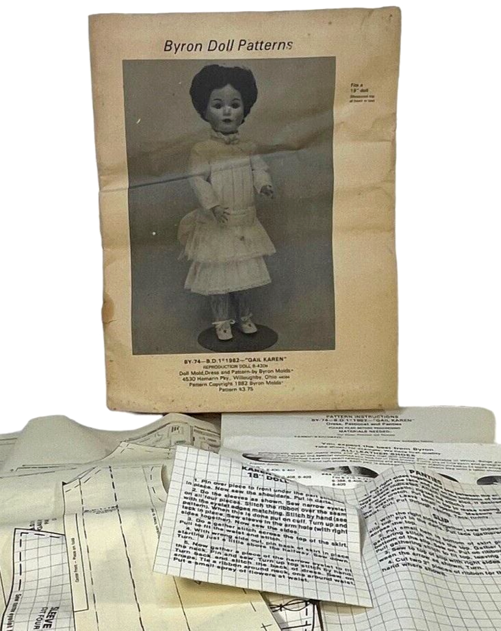 1982 Byron Doll Patterns BY-74 Gail Karen Fits 19" Dolls - ORIGINAL-RARE-VINTAGE
