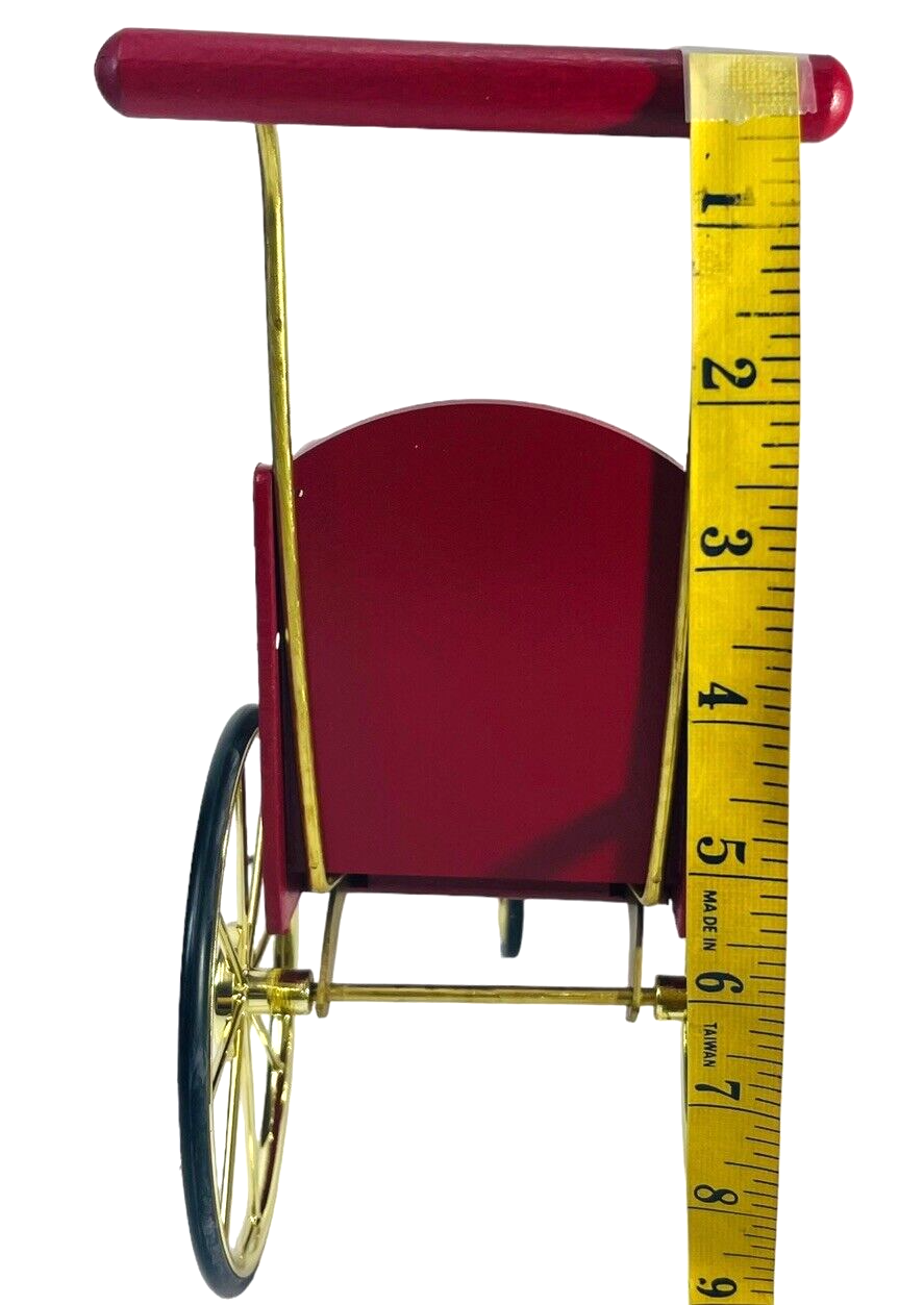 Red Wood Sleigh GREAT CENTER PIECE Material: Wood-Metal-ABS Plastic-Rubber