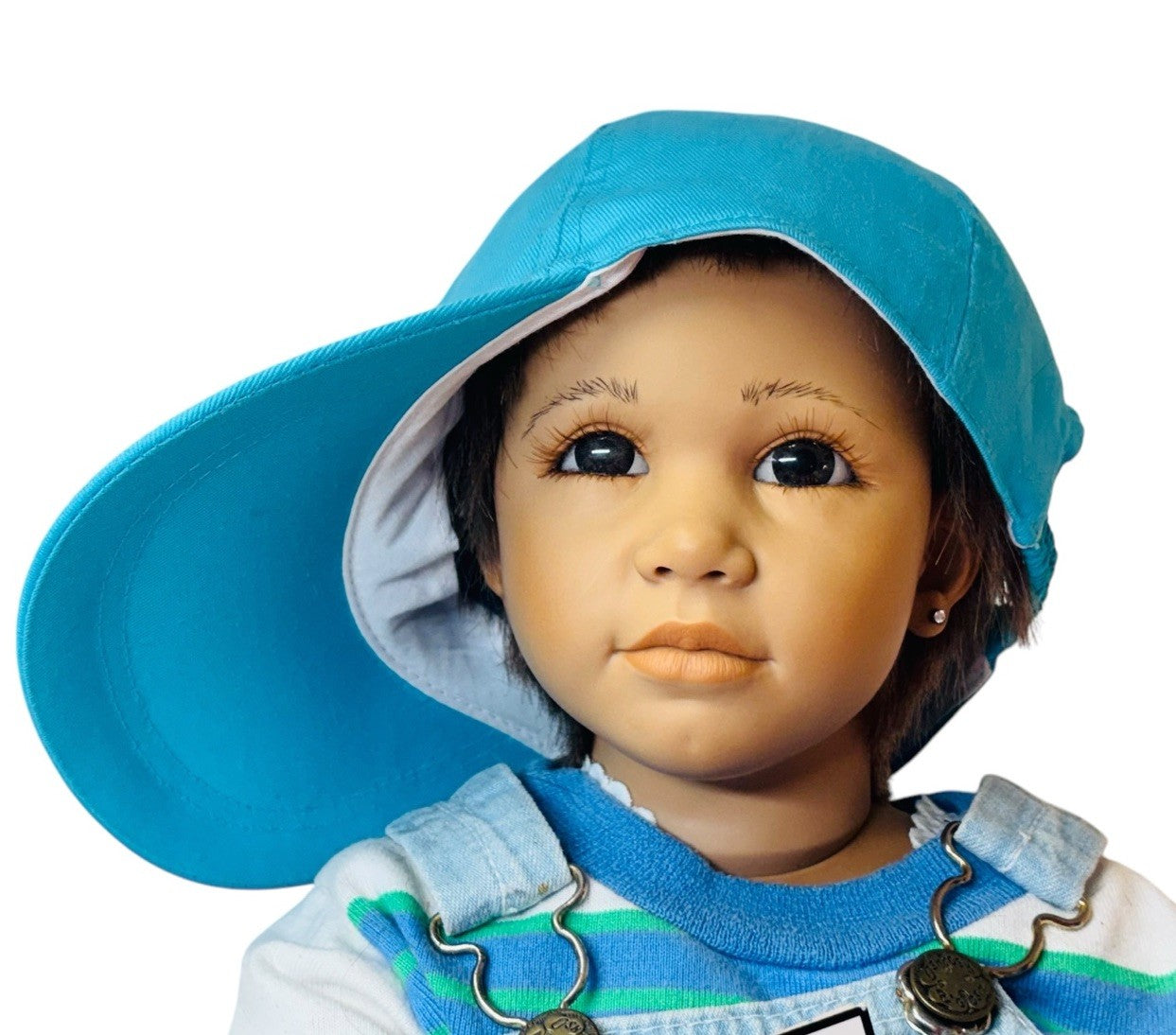 Annette Himstedt "KAI" 1st Boy 24" Doll Vinyl, 5.7lbs. w/Accessoires/Hat/Stand.