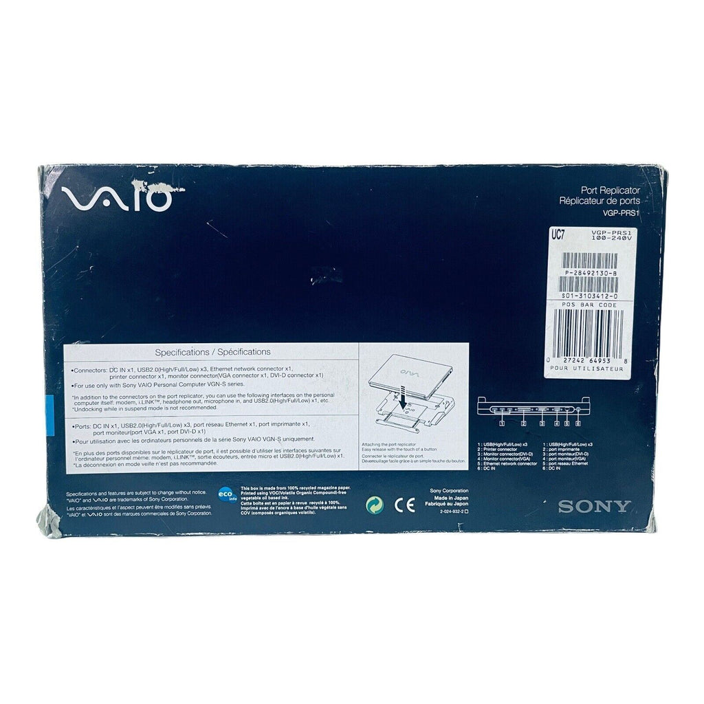 Notebook Port Replicator VGP-PRS1 S Series - OEM Sony Vaio - ORIGINAL - NEW