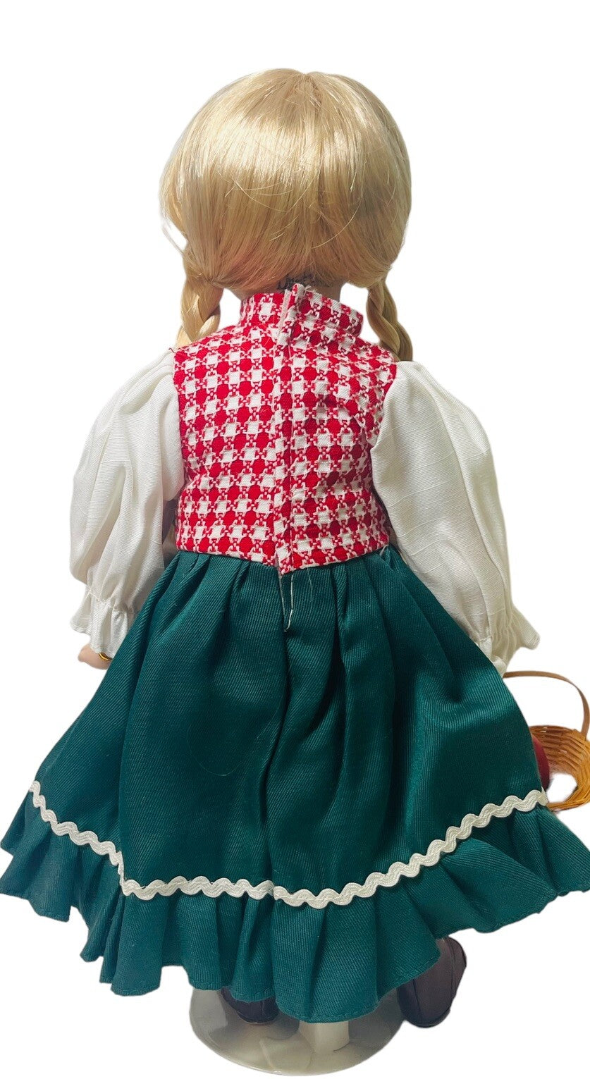 Little Red Riding Hood Doll w/Wicker Basket, Original Box Duck House Heirloom