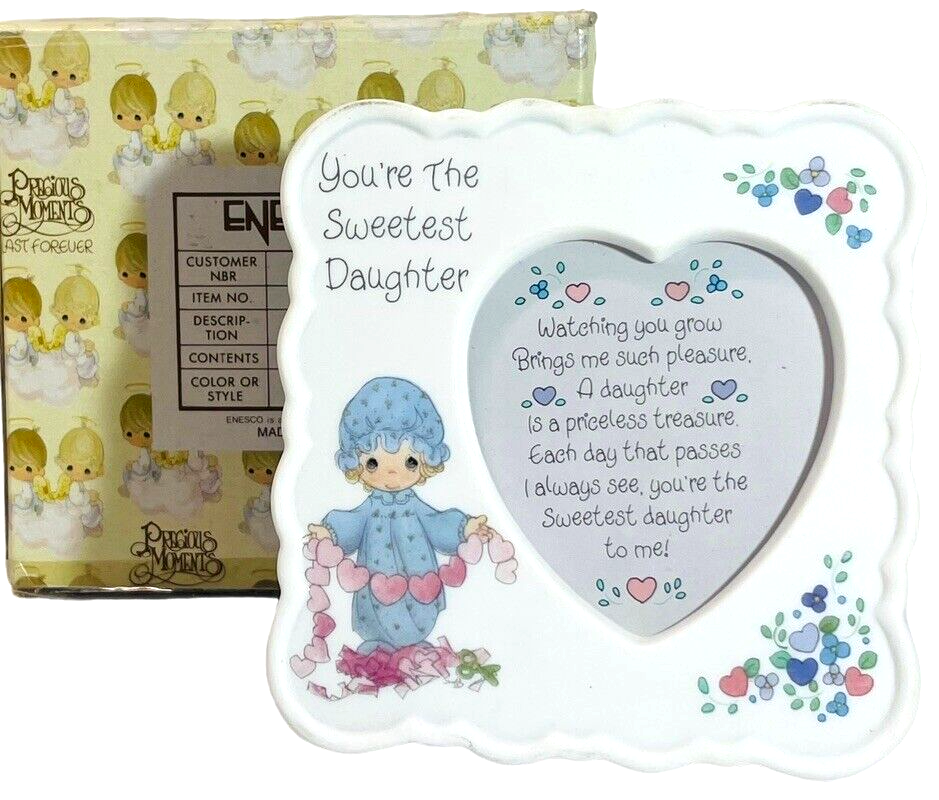 1993 Precious Moments Enesco YOU'RE THE SWEETEST FRIEND Photo Frame 4X4"