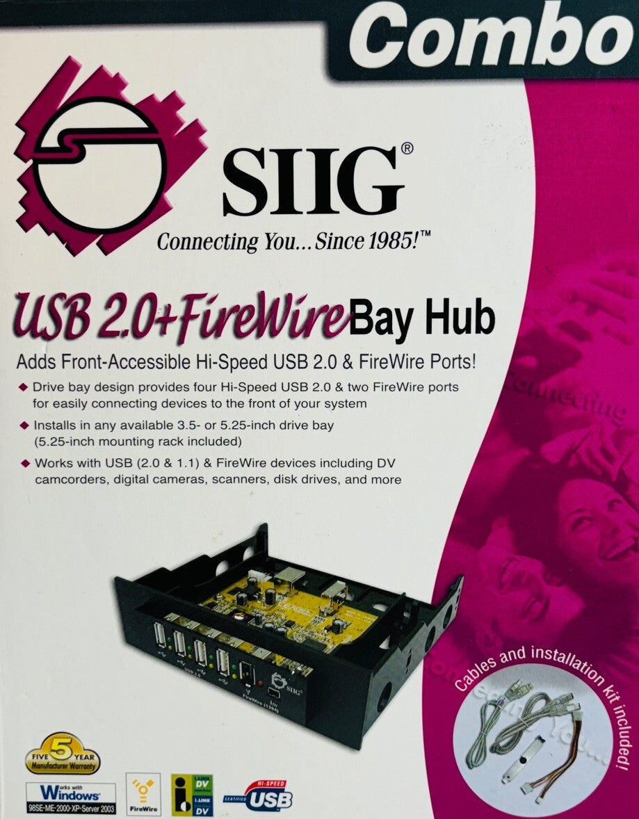 SIIG  USB20+1394 6-Port Bay (JUH62B22) 4-Ports Internal Hub "NEW"