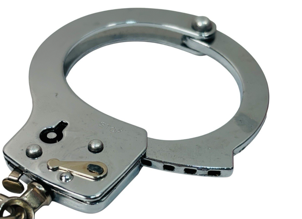 Vtg Chrome Metal Handcuffs with Keys "ADJUSTABLE" Excellent Condition.