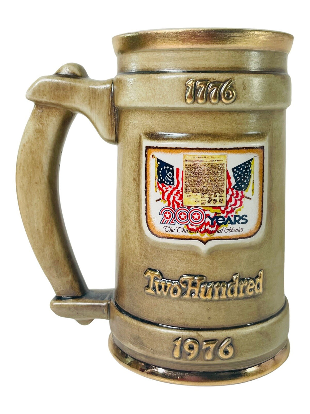 Connecticut Colony Ceramic Stein Mug, 1976 USA 200 Years Celebration