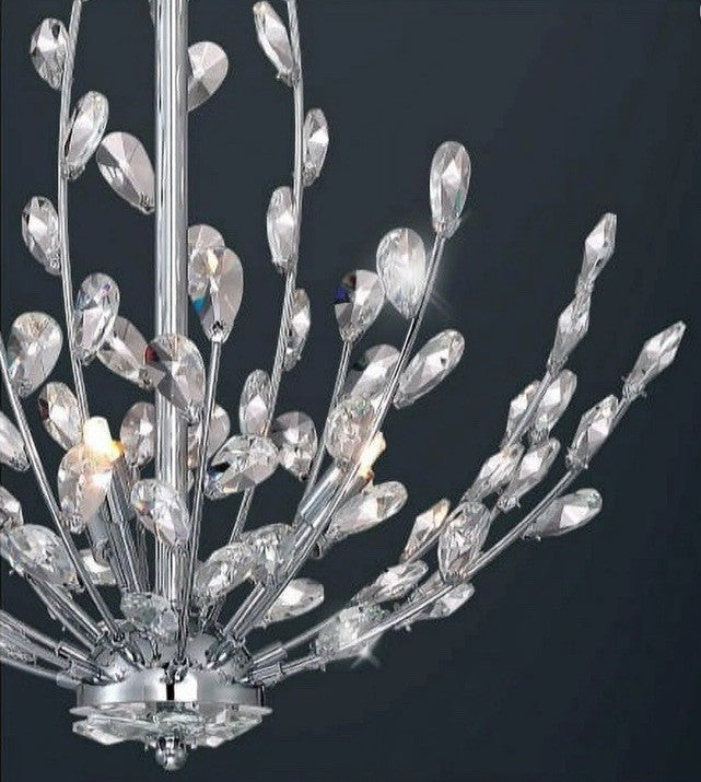 Home Decorators Collection Hetcherson Crystal 5-Light Pendant, Chrome Finish NIB