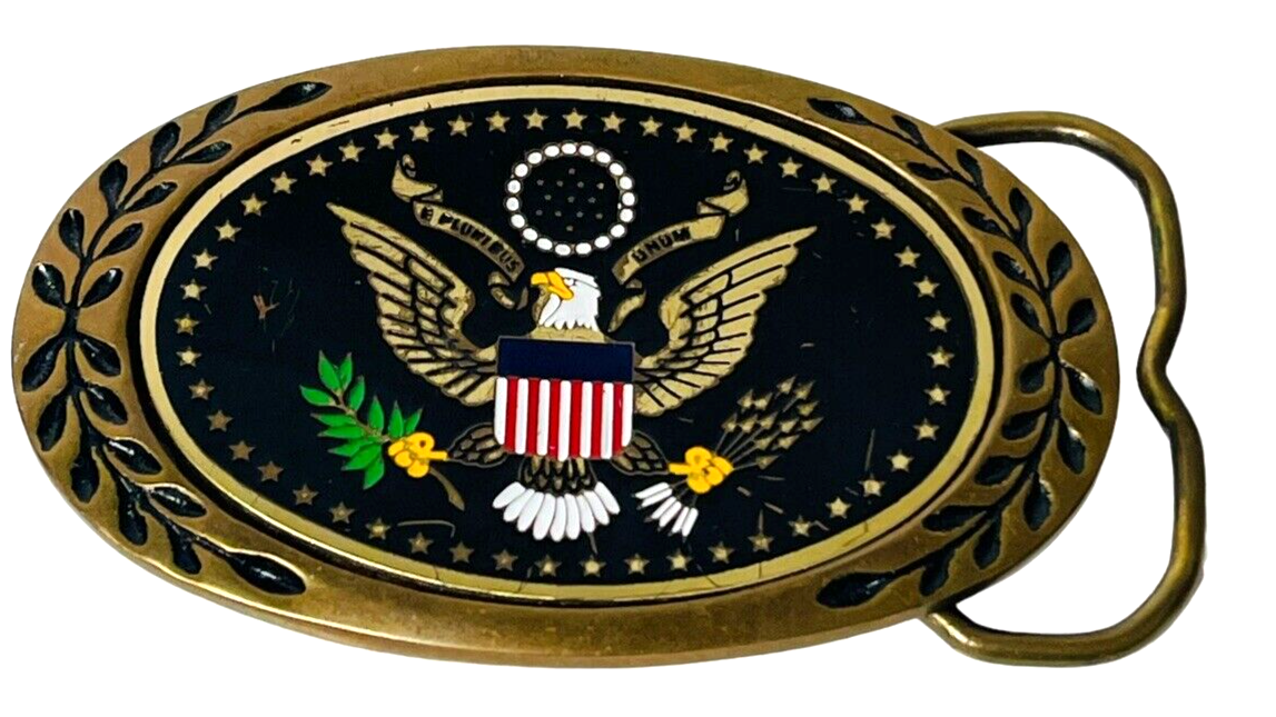 Solid Brass Belt Buckle American Eagle By: Heritage Buckle~L-2.5 X H 2" Vintage
