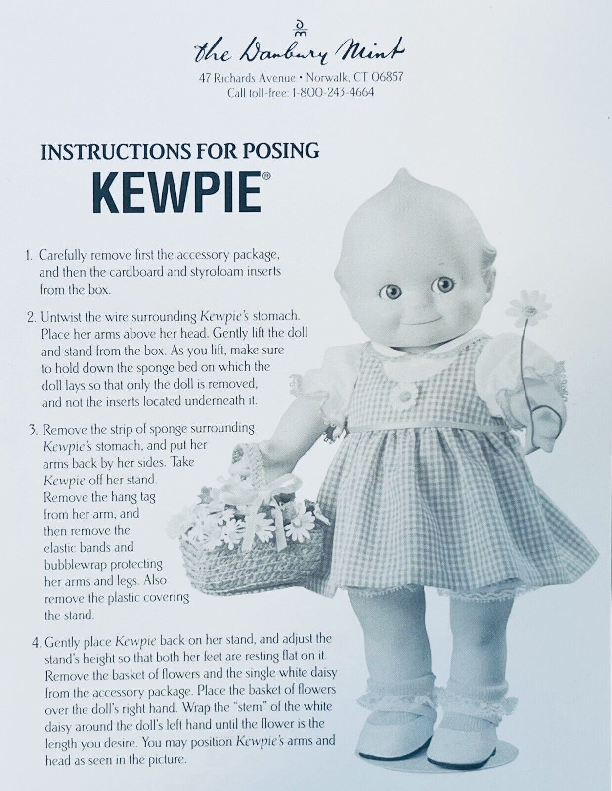 KEWPIE PORCELAIN DOLL 11” ©JESCO 1997 (100% PORCELAIN) W/ORIGINAL BOX/STAND