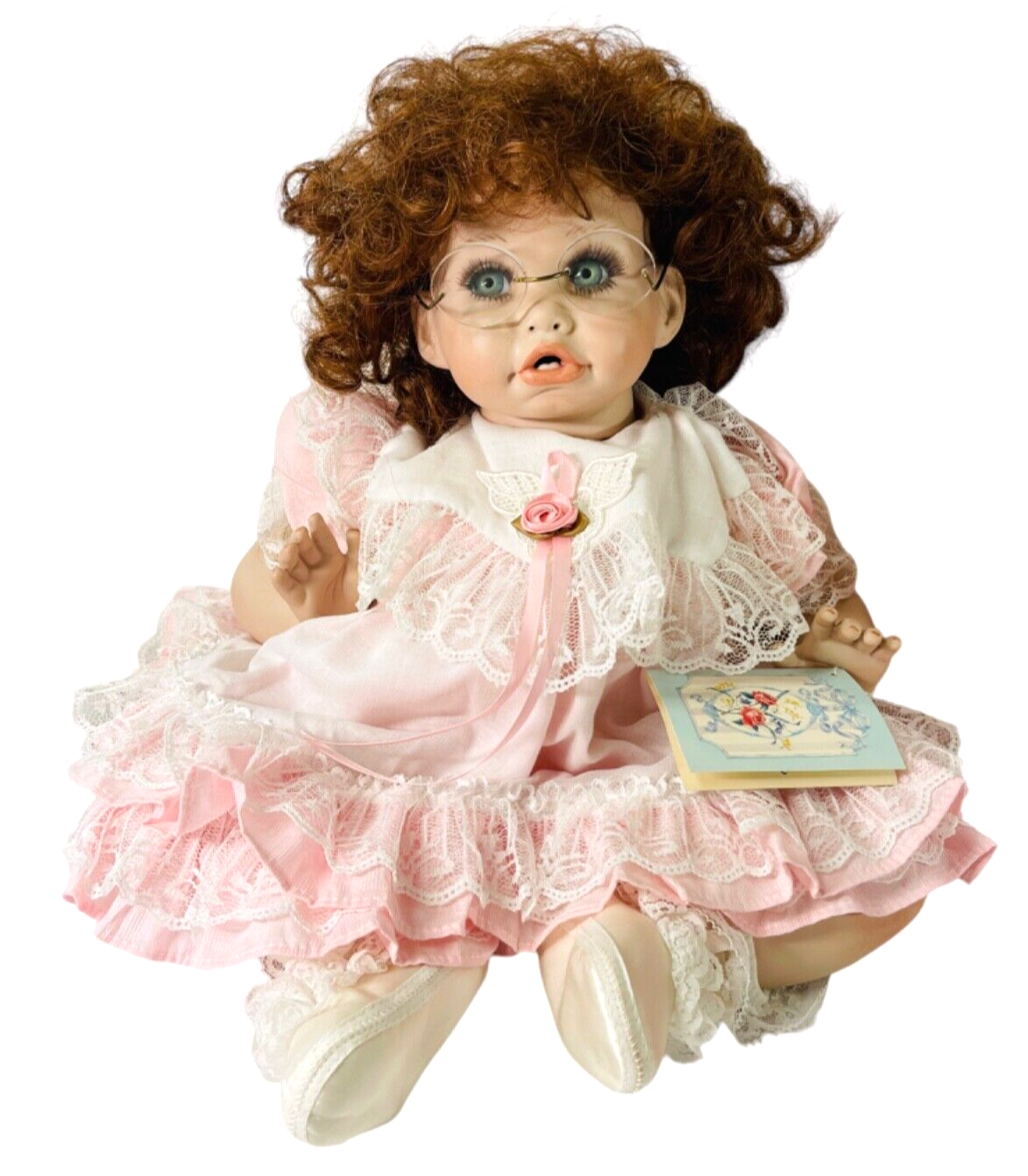 Duncan's Doddle Dan Musical Doll 20" Porcelain w/2-Front Teeth & Glasses VINTAGE