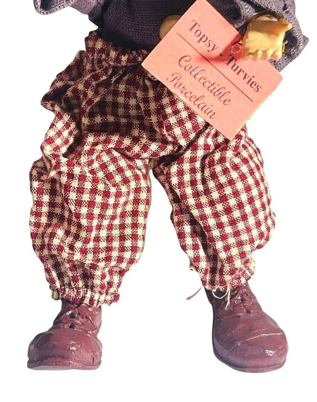 Musical Porcelain Circus Clown Doll Topsy 7” Tall ~ Turvies Collectible VANTAGE