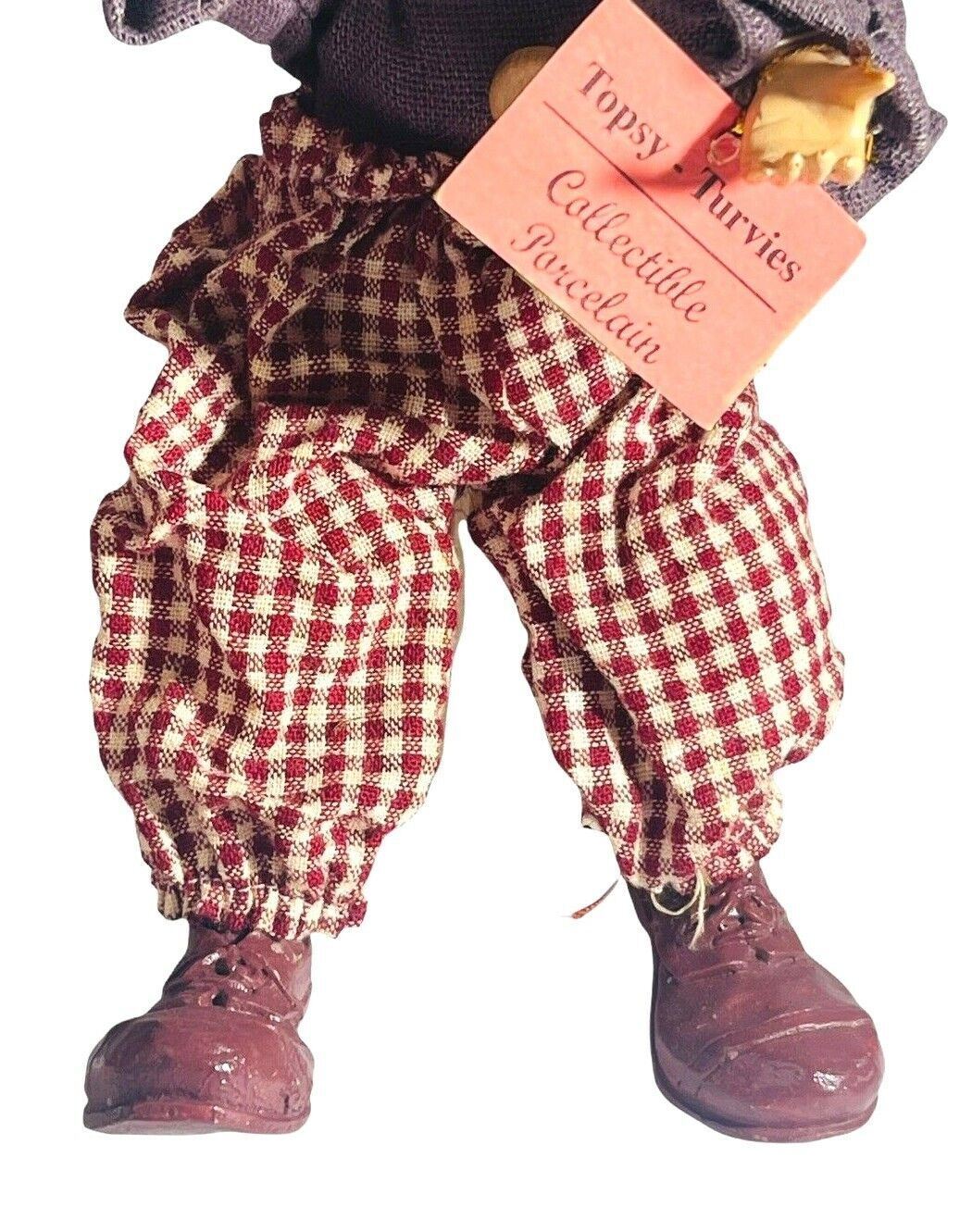 Musical Porcelain Circus Clown Doll Topsy 7” Tall ~ Turvies Collectible VANTAGE