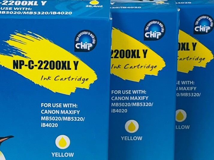 INK CARTRIDGE, COLOR-YELLOW EXPIRED 9/17~G&G NP-C-2200XL Y, NEW FACTORY-SEALED