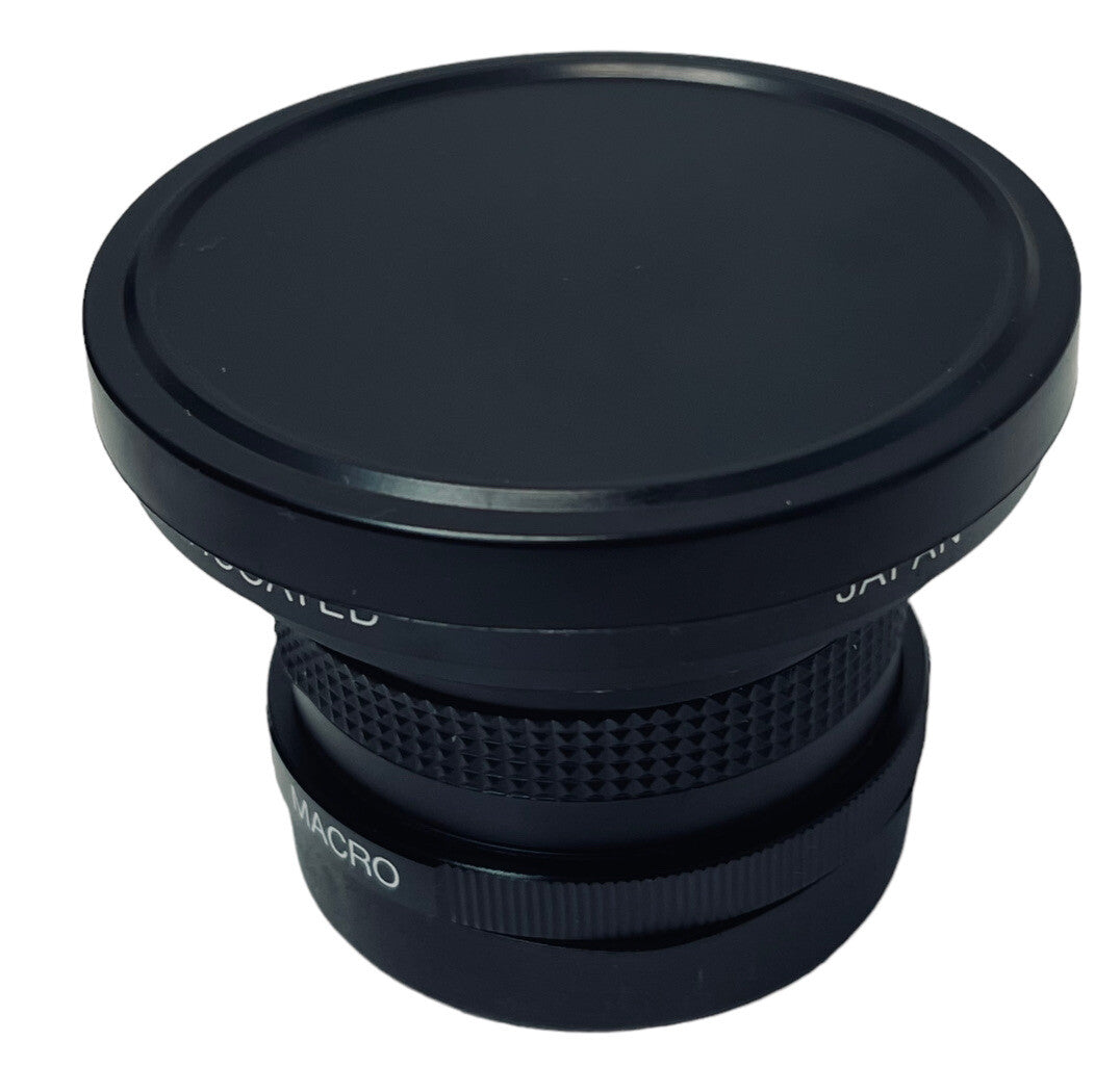 LENS ULTRA WIDE-ANGEL VIDEO VIVITAR 0.42X W/CASE, 3-ADAPTER RINGS & MANUAL.