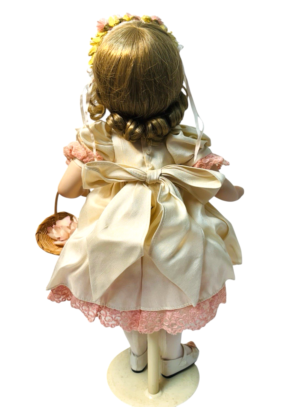 Danbury Mint Porcelain Doll "FLOWER GIRL" 16" In Original Box By Karen Scott