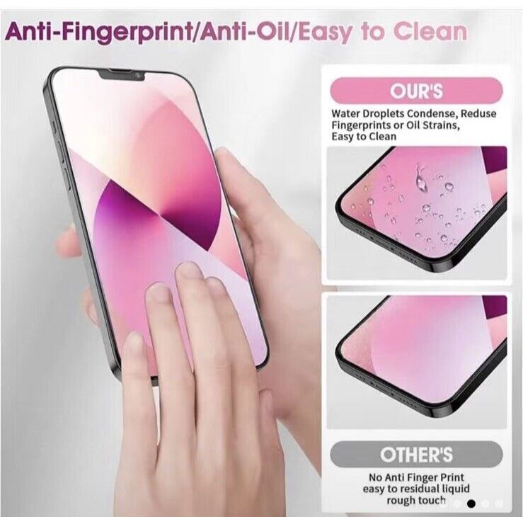 NEW 14 iPhone Tempered Glass Screen & Camera Lens Protector Super Strength