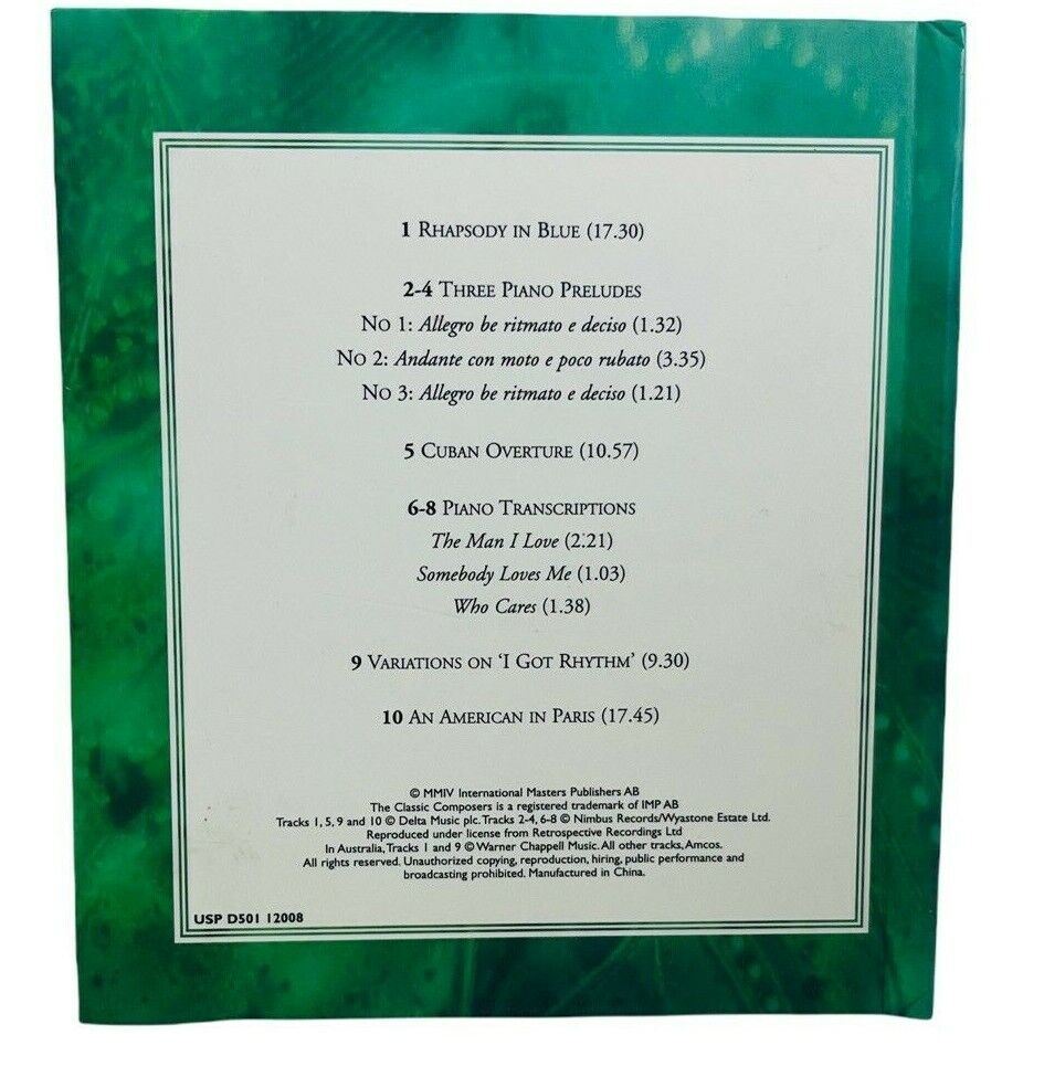 CLASSIC COMPOSERS MOZART, DEBUSSY, & GERSHWIN CDS, w/24 PAGE BOOKLET, LOT of 3.