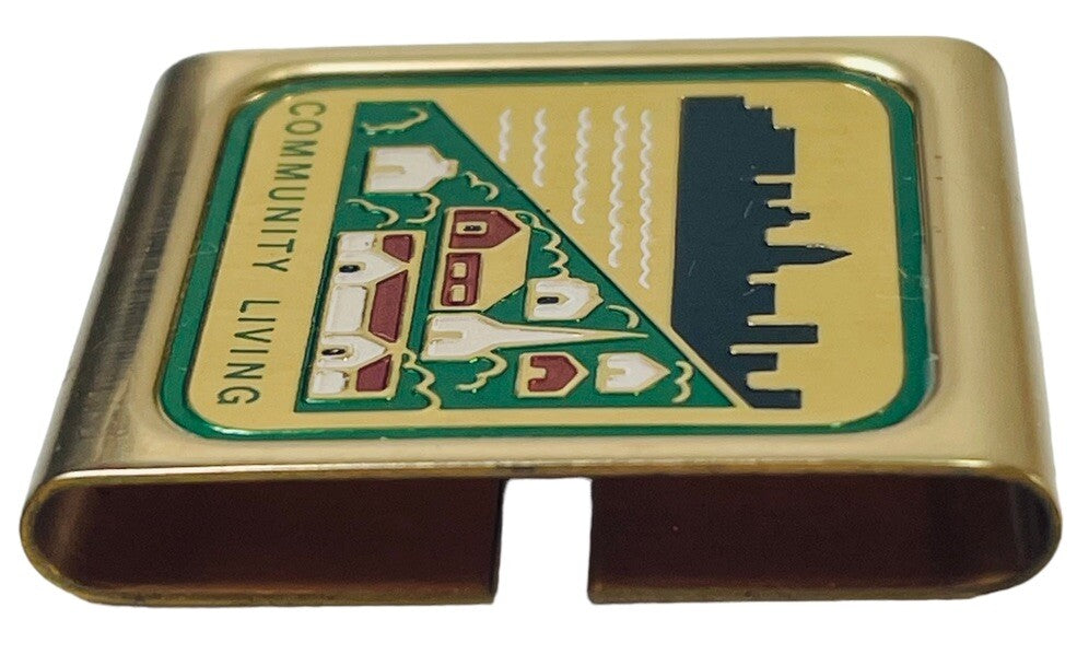 BSA COMMUNITY LIVING METAL BELT SLIDE MERIT CLIP BOY SCOUTS OF AMERICA VINTAGE