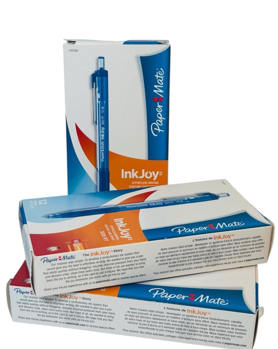 NEW Paper Mate InkJoy 300 RT Retractable Pens, Medium Point 1.0mm Translucent B