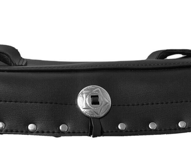 FRONT HANDLE Motorcycle LEATHER Saddlebag L 15.5 X H 5 X R 27.5 Fork Bag